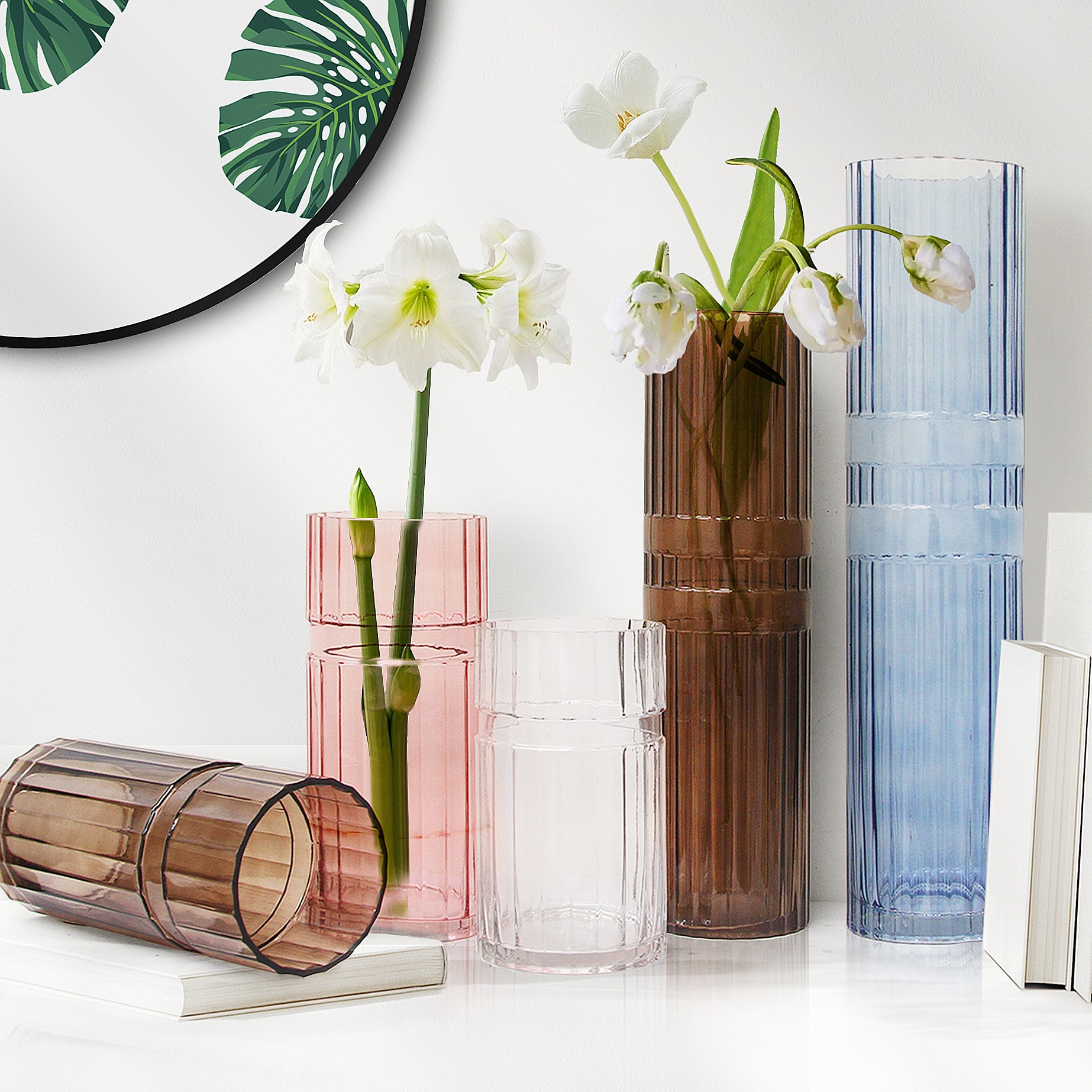Galore Home Tiered vaso vetro trasparente piccolo