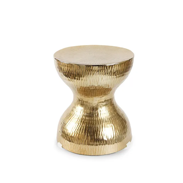 Galore Home Hammered Tavolino Alluminio Oro
