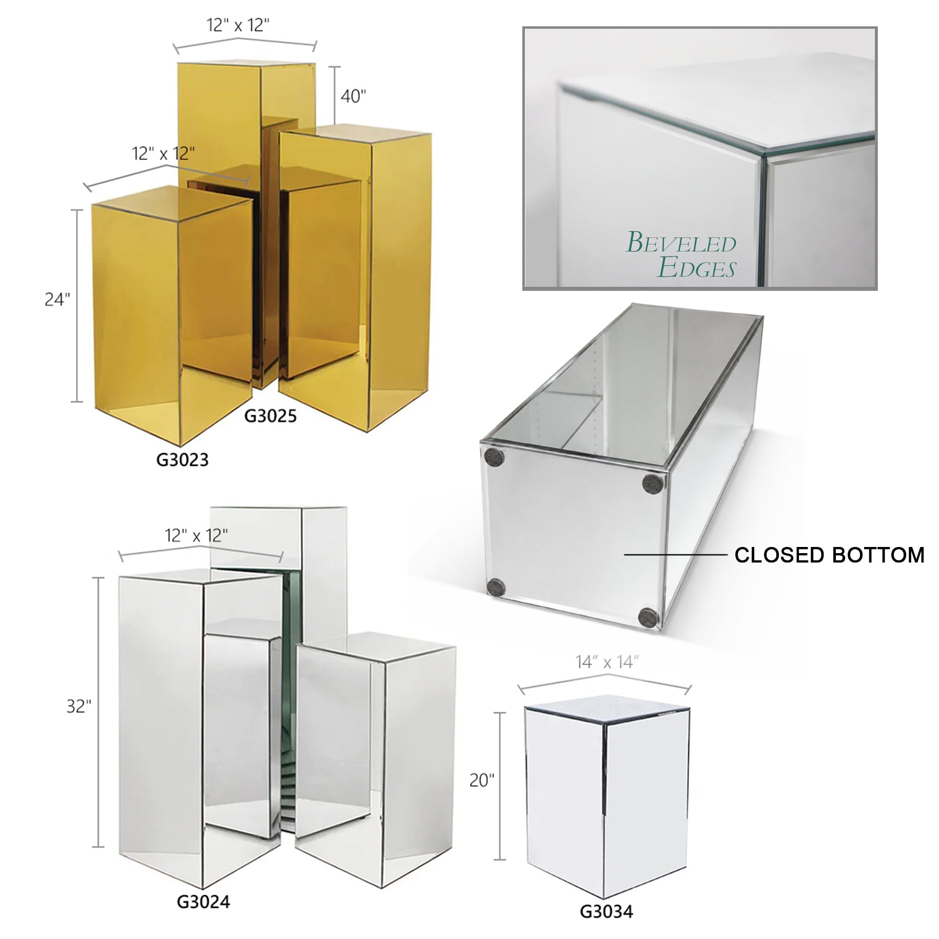 Galore Home Mirror Block G3034 colonna specchio argento
