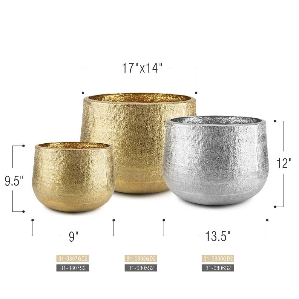 Galore Home Aureate portavasi grande oro opaco alluminio