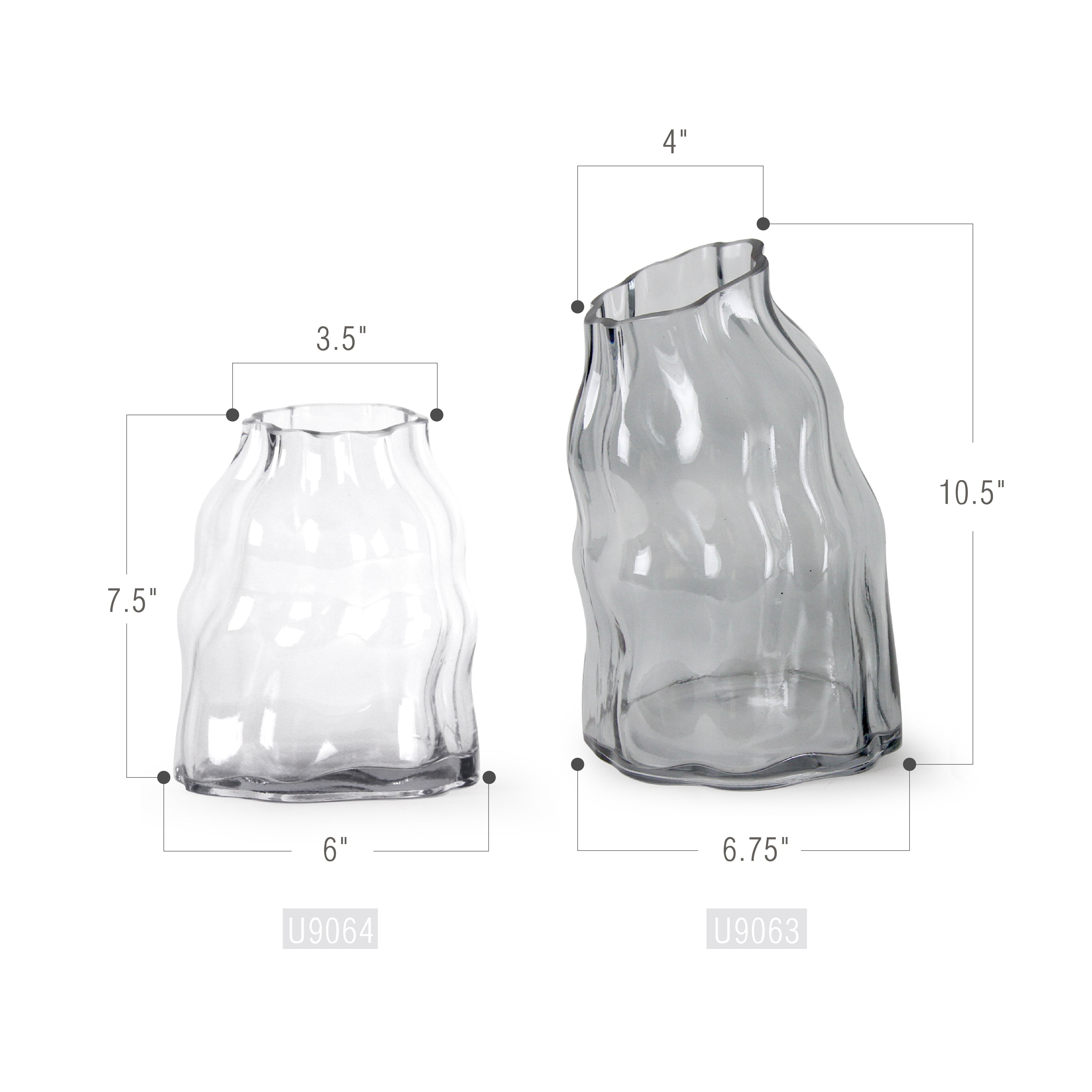 Galore Home Leaning Towered vaso vetro trasparente piccolo