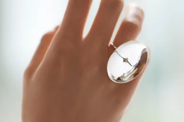 Cyrcus Design Prometeo anello acciaio brunito argentato