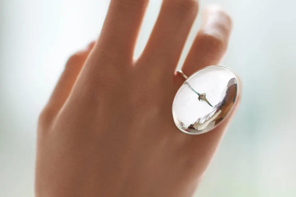 Cyrcus Design Prometeo anello acciaio brunito argentato