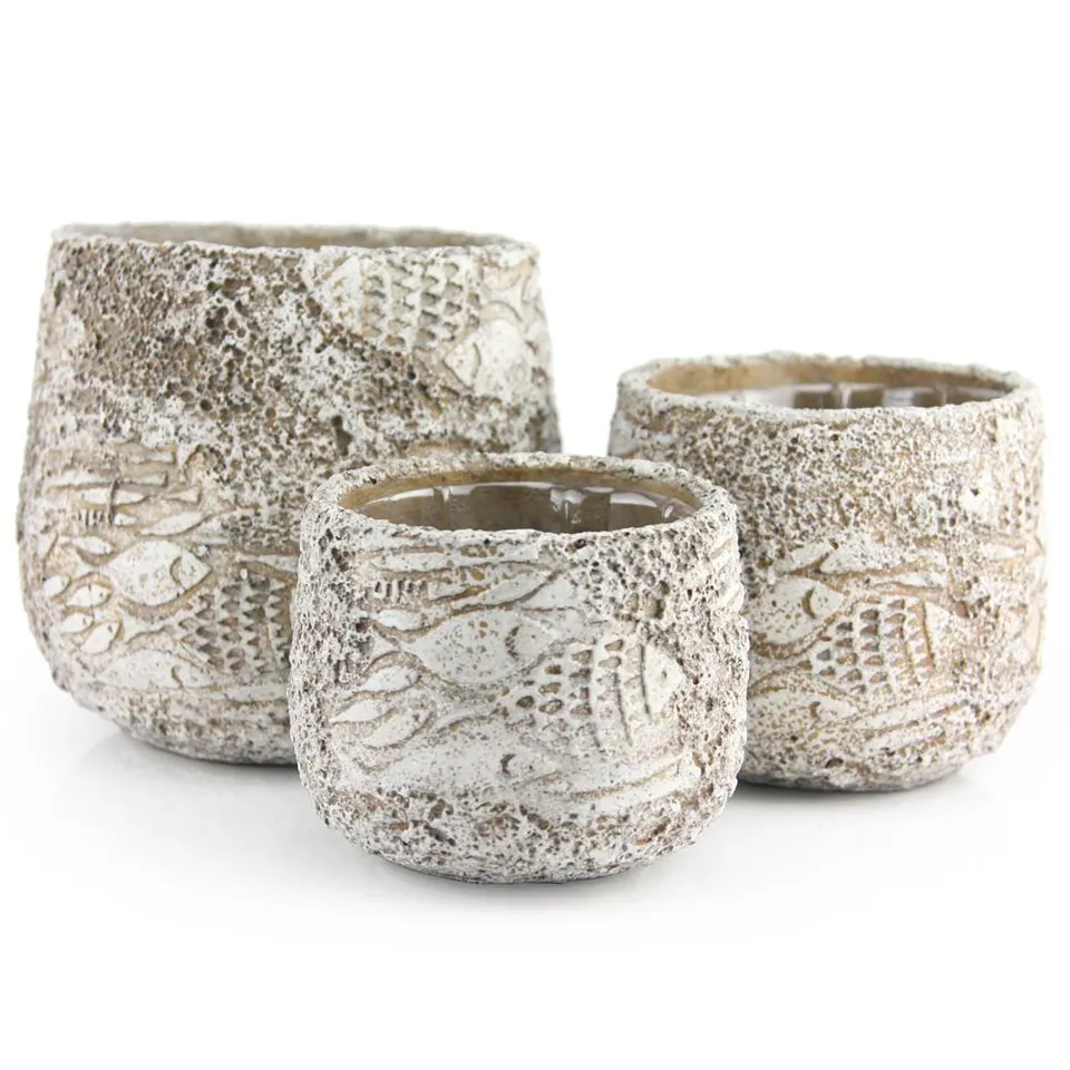 Galore Home Fossil vaso ceramica large sabbia