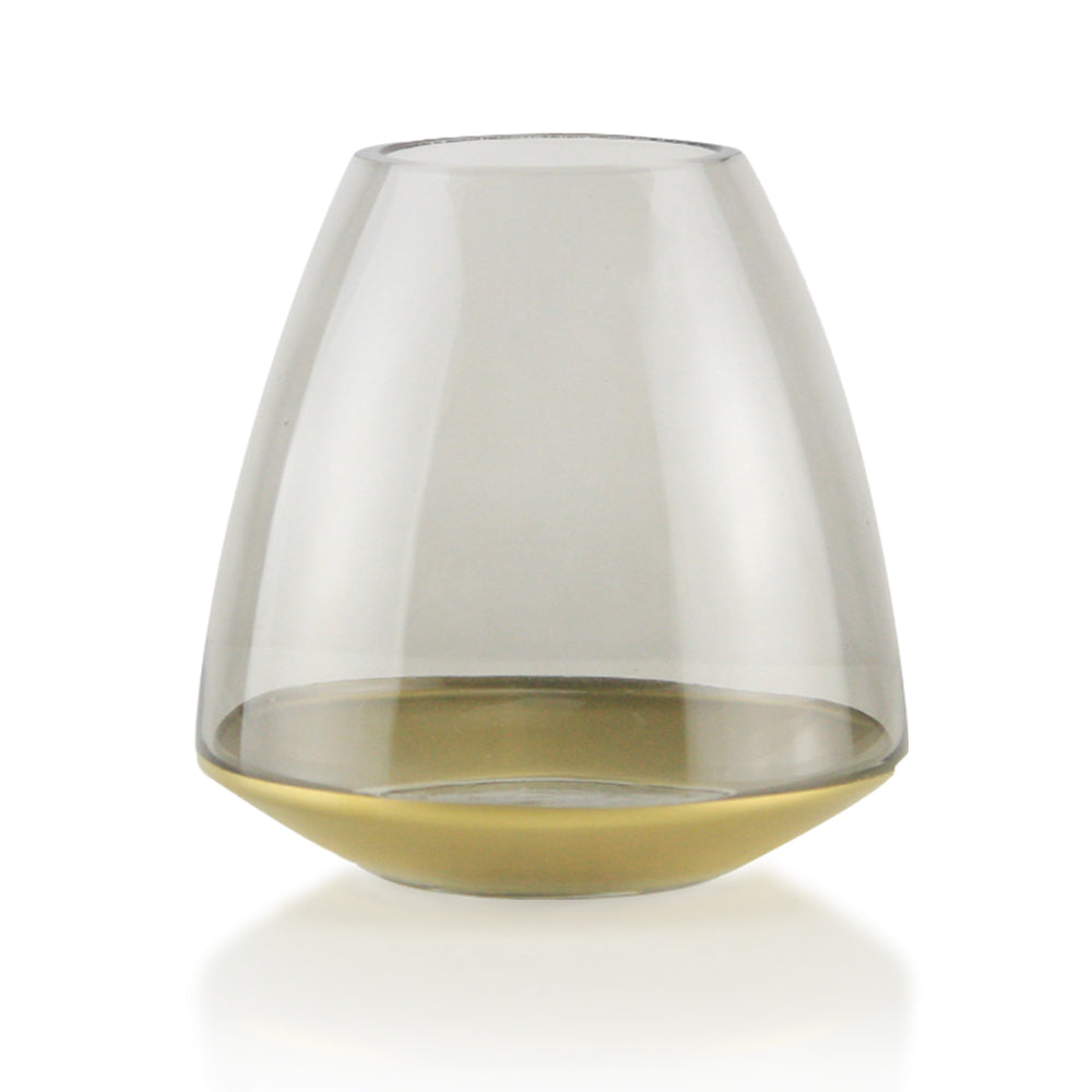Galore Home Chelidonian Vaso Vetro Grigio Oro Small
