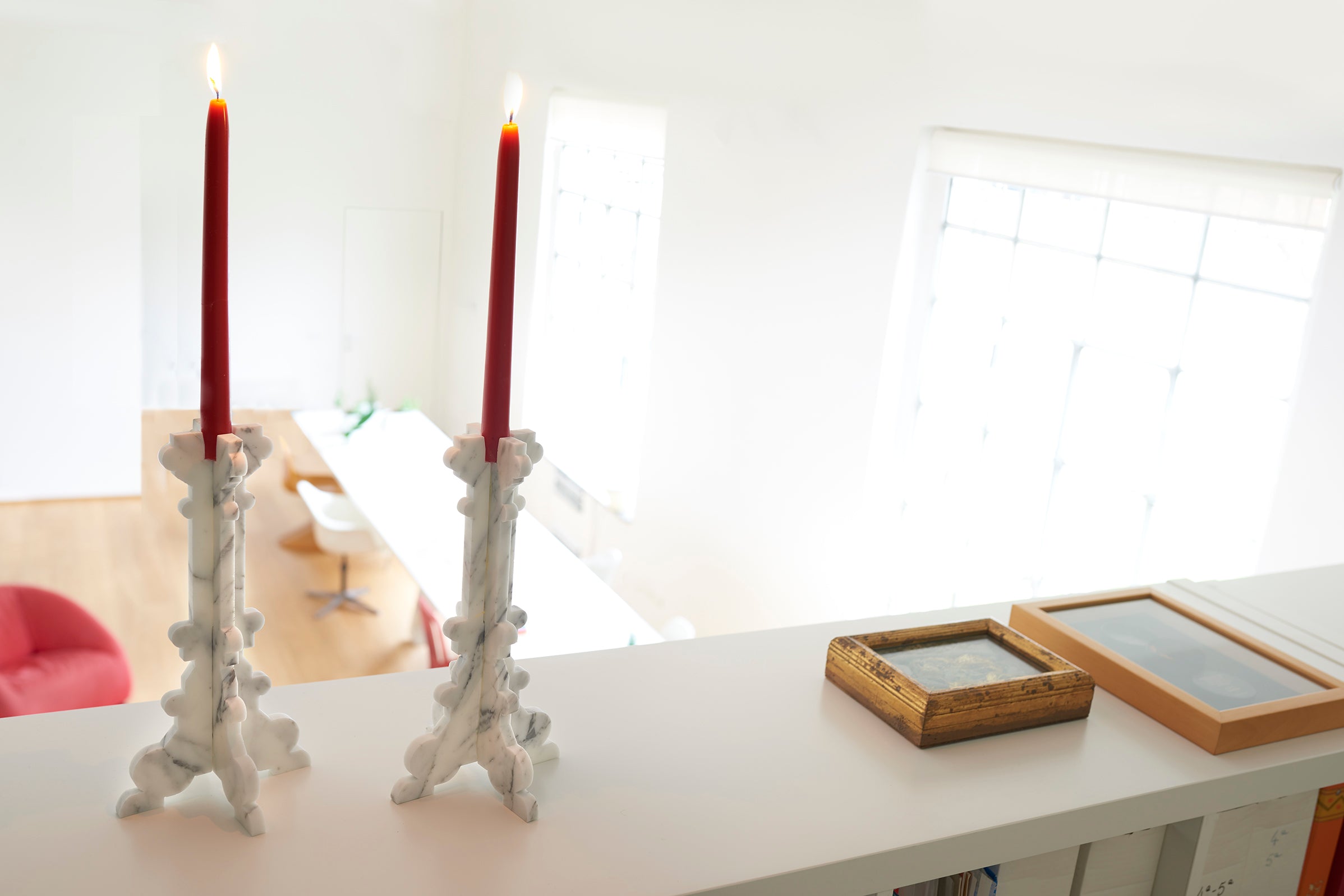 Cyrcus Design Baroque candelabro marmo Carrara 22x22 cm