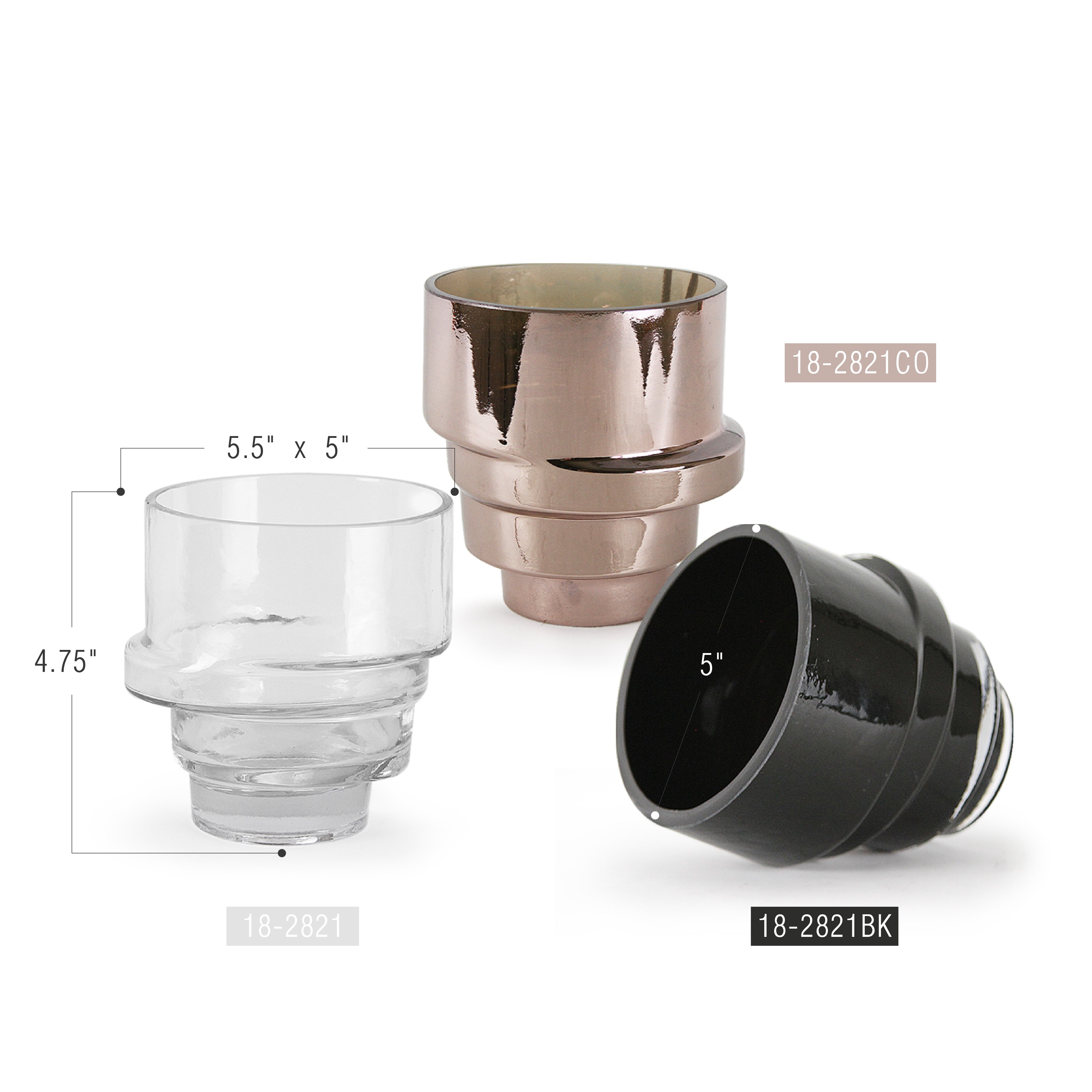 Galore Home Swirling Vaso Vetro Nero