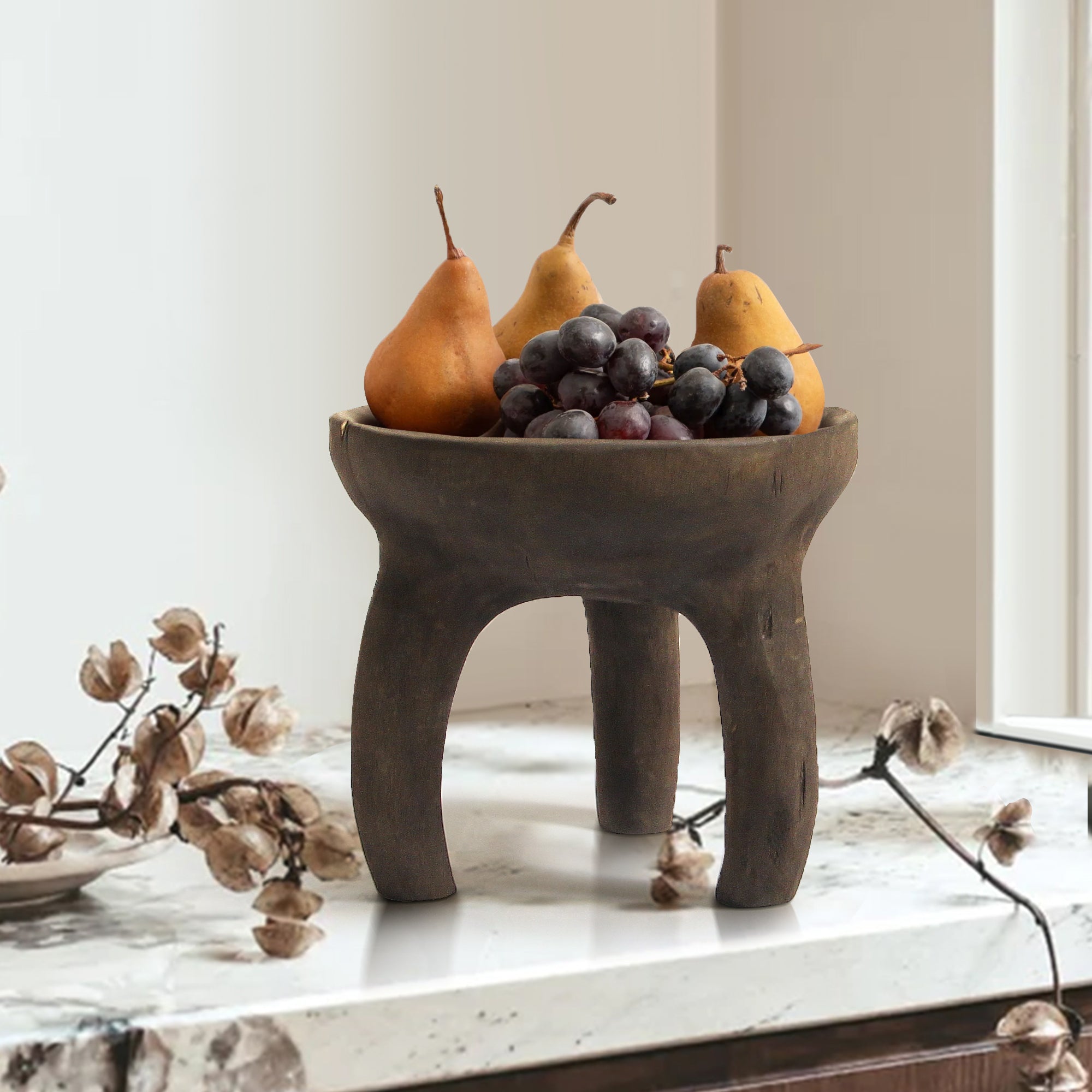 Galore Home vassoio legno alzata treppiede