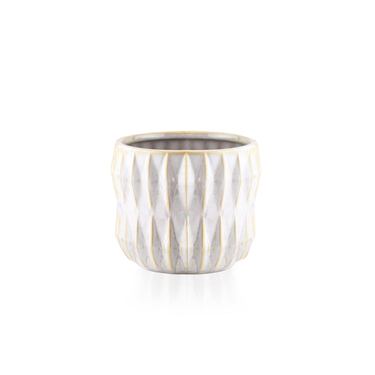 Galore Home Ceramic Pot vaso ceramica bianco piccolo 10 cm