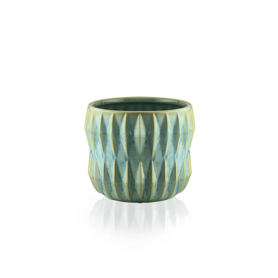 Galore Home Ceramic Pot vaso ceramica bianco piccolo 10 cm