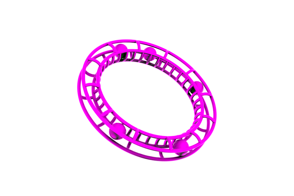 Cyrcus Rollercoaster bracciale nylon nero stampa 3D
