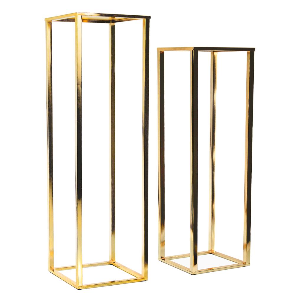 Galore Home Electroplated piedistallo argento set 2 metallo