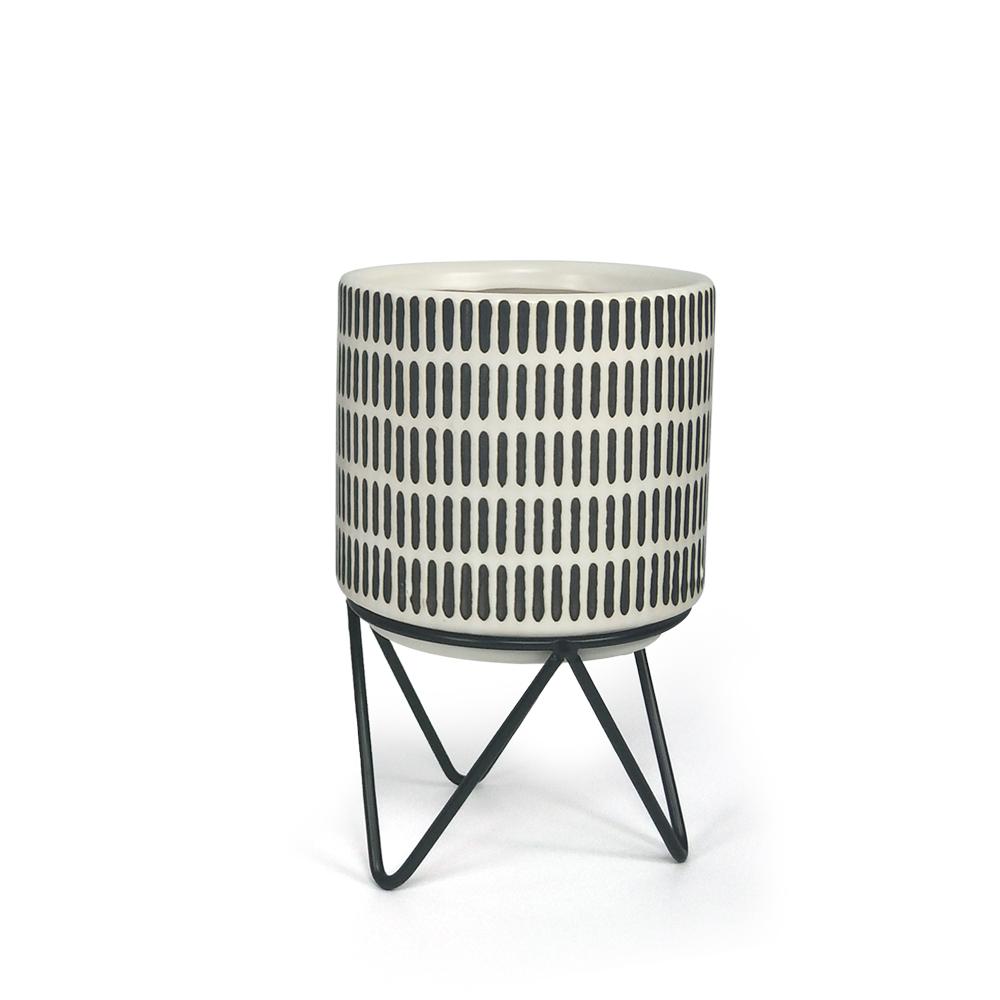Galore Home vaso ceramica con supporto metallo small 20 cm
