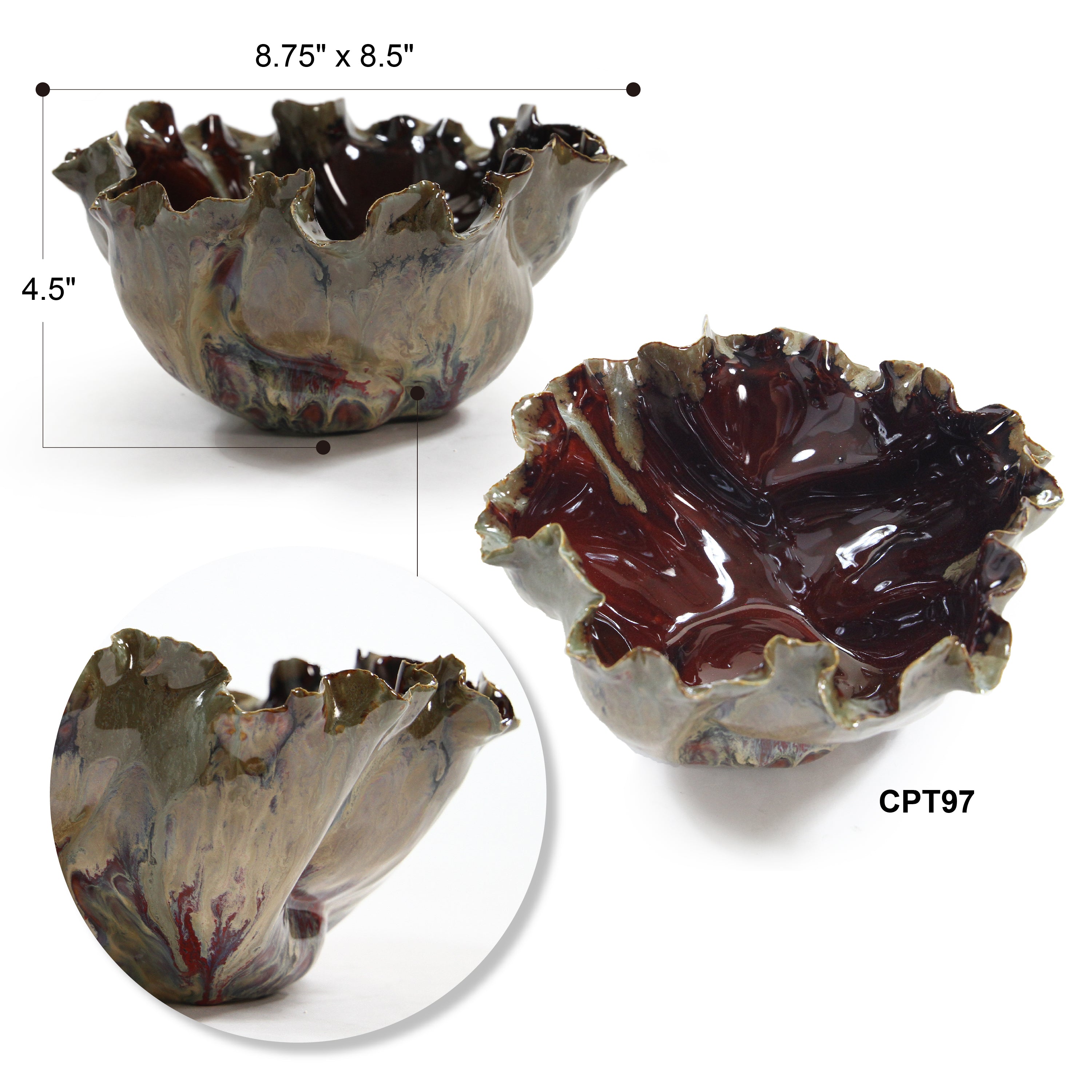 Galore Home Lava CPT95 vaso ceramica nebula