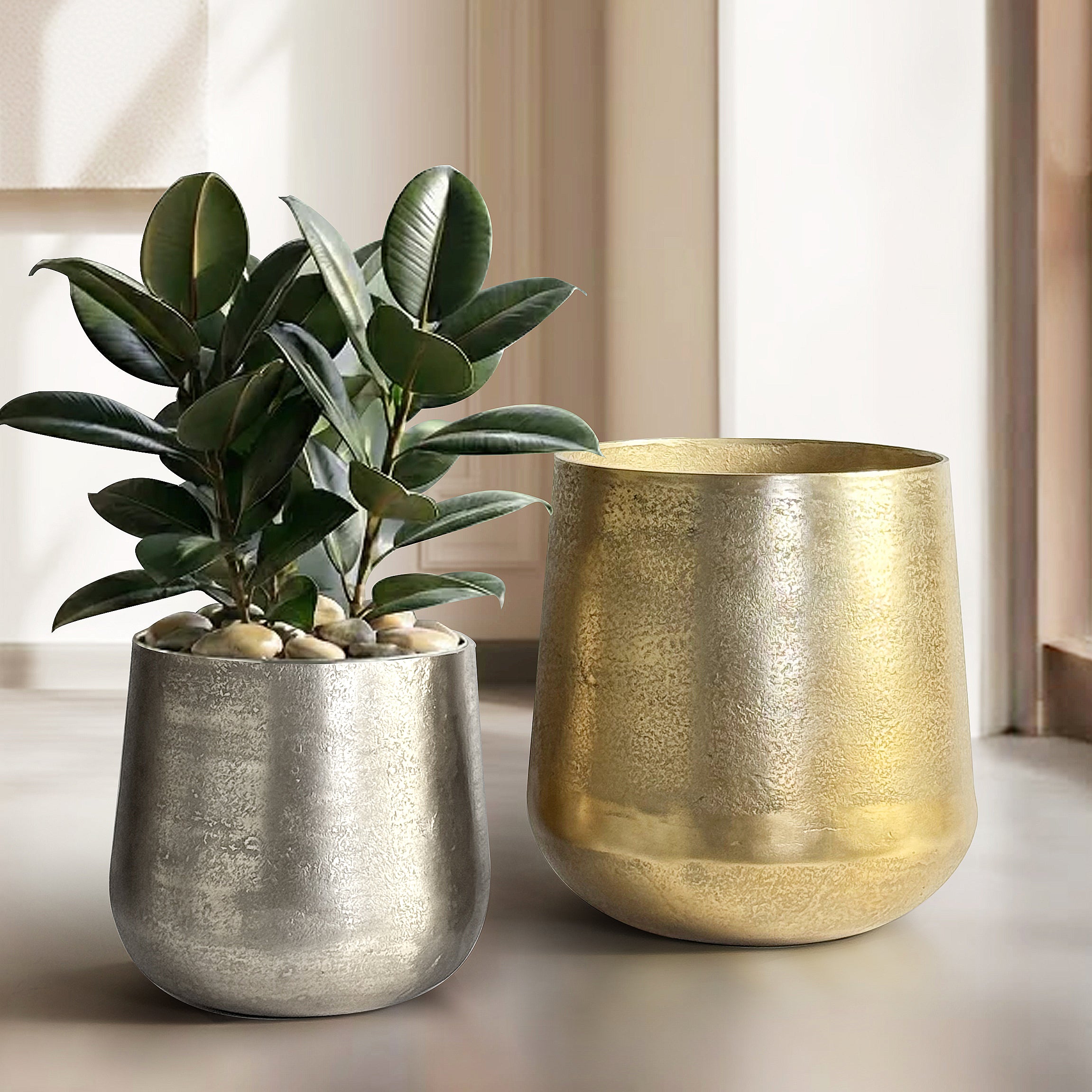 Galore Home Meridian Fioriera Alluminio Piccola Oro