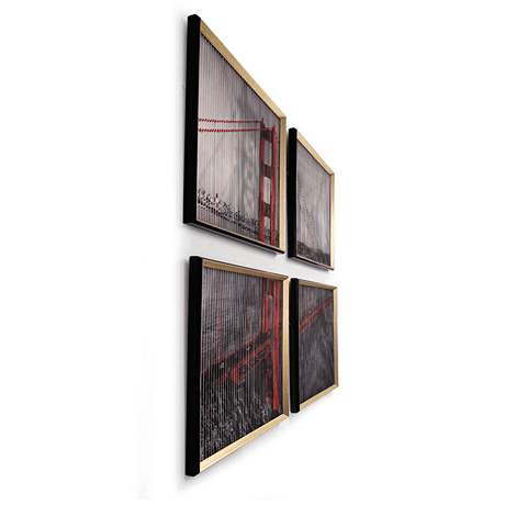 Galore Home Kinetic Set 4 Quadri Ponti Nero Oro