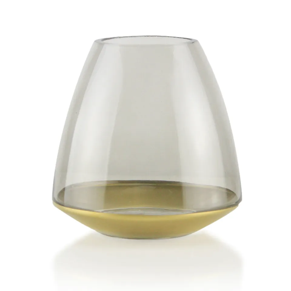 Galore Home Chelidonian Vaso Vetro Grigio Oro Small
