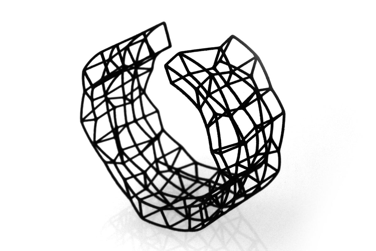 Cyrcus Design Synapses bracciale nylon nero stampa 3D