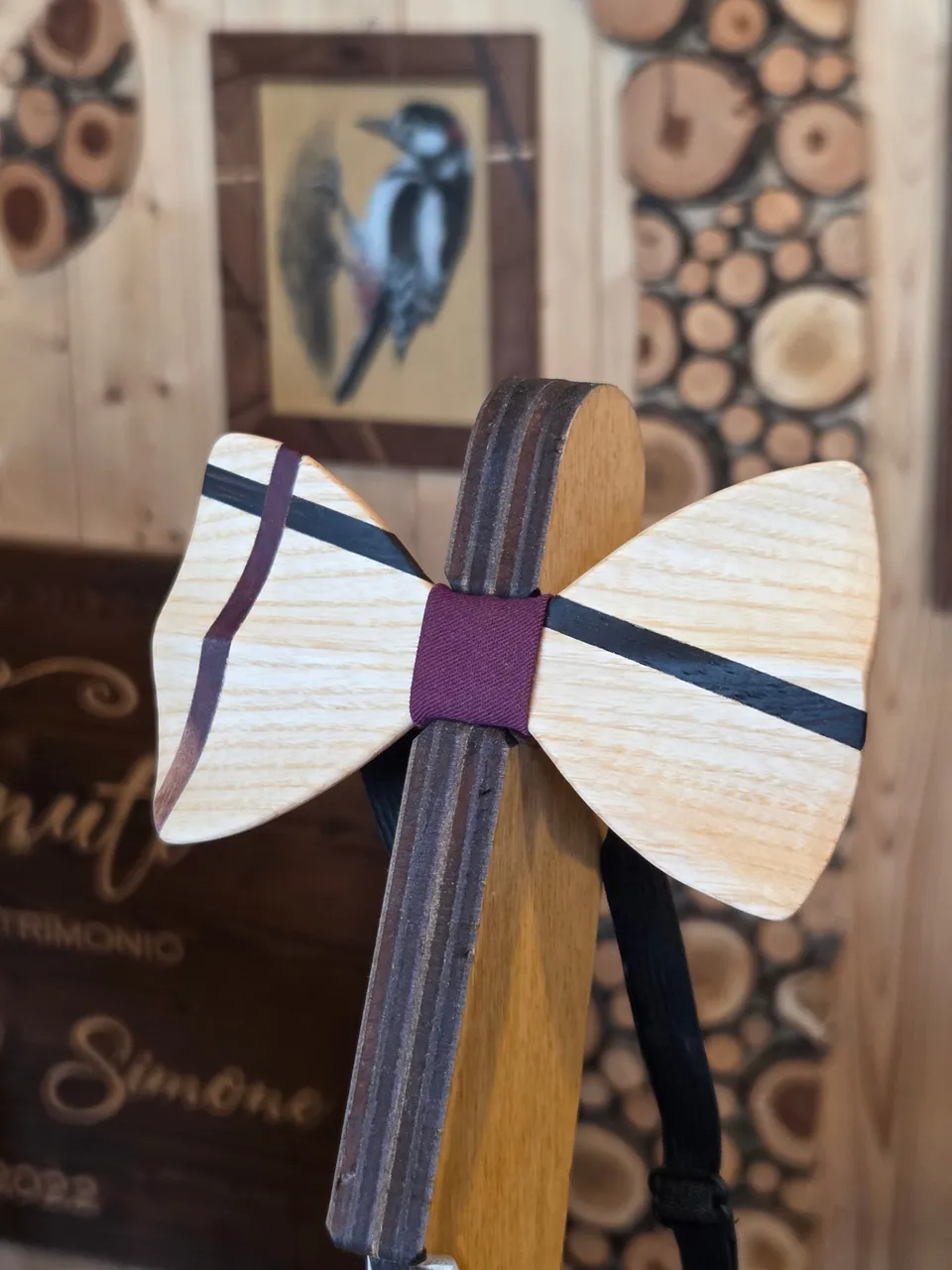 Sgualdini Simone Il Nido del Picchio Papillon 3D papillon legno inserti
