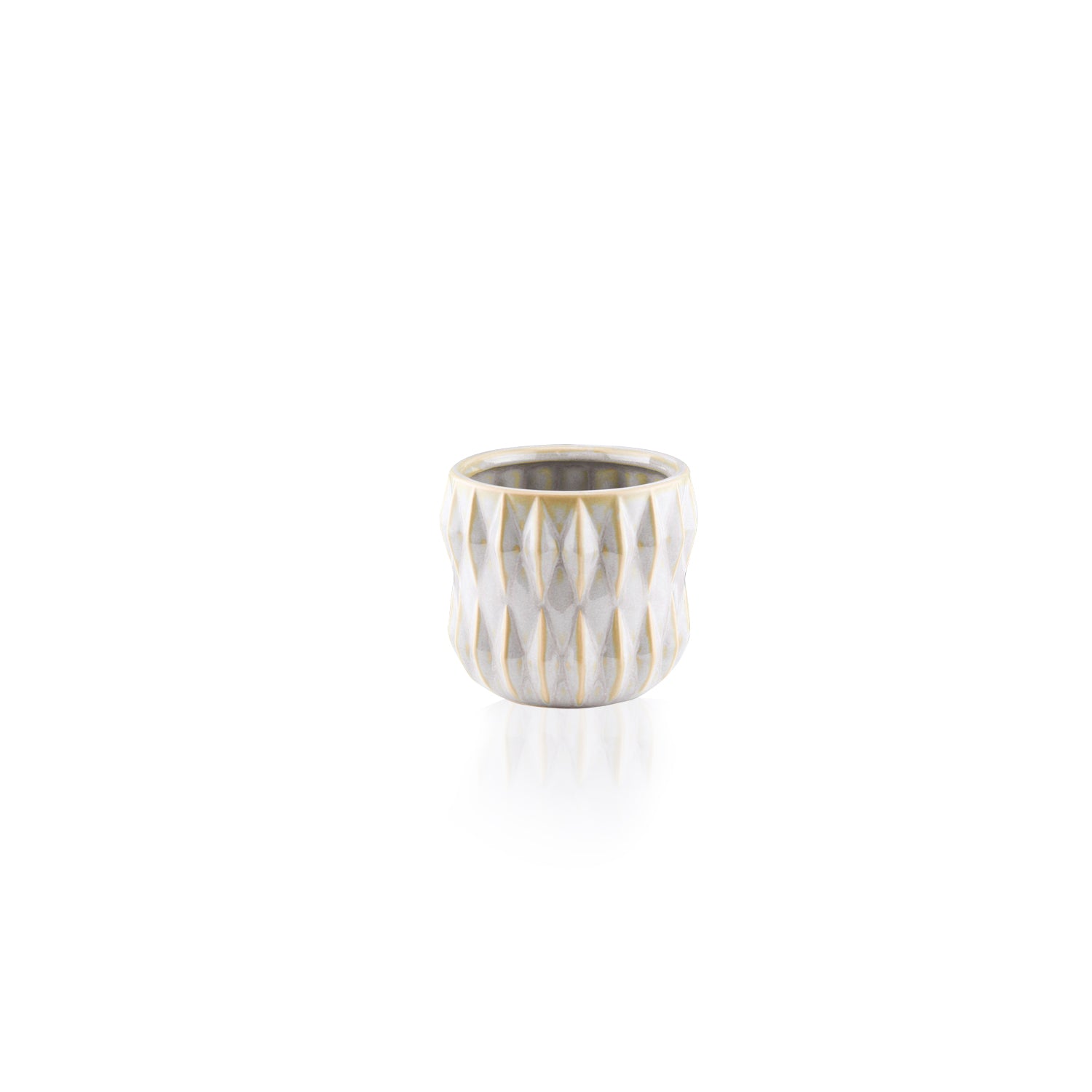 Galore Home Ceramic Pot vaso ceramica bianco piccolo 10 cm