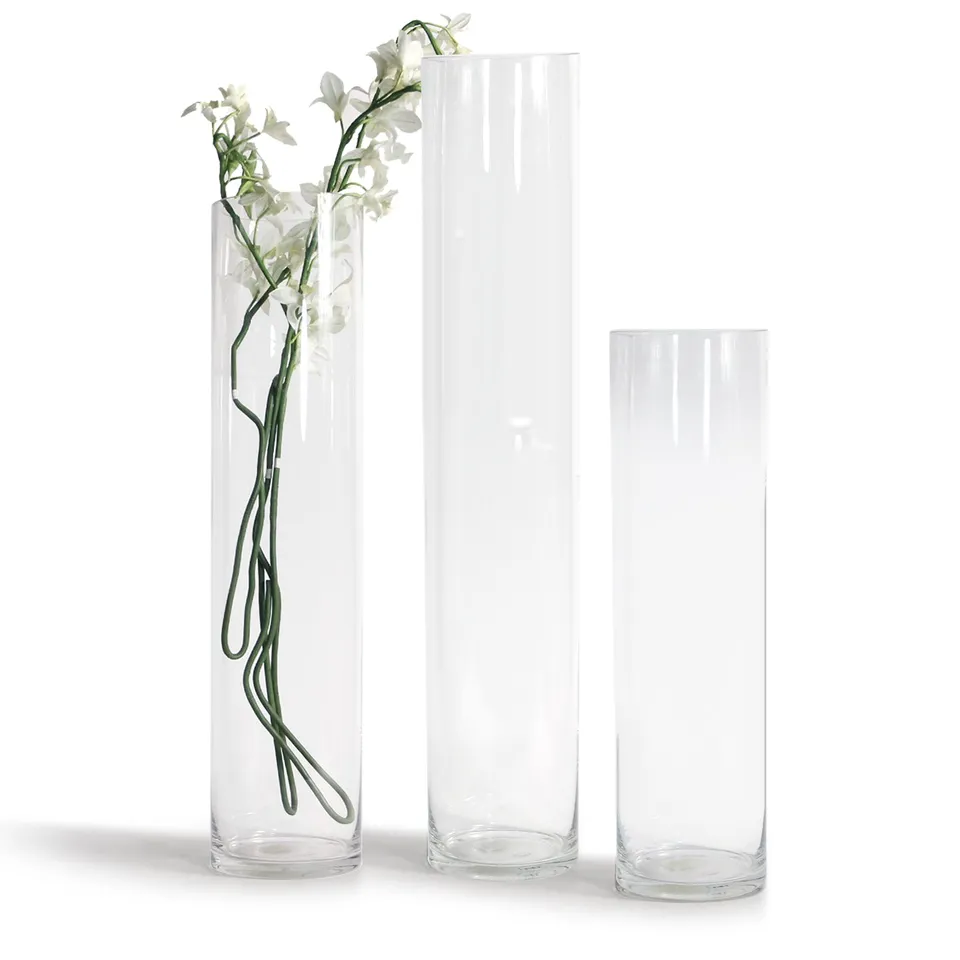 Galore Home vaso vetro cilindro trasparente set 2 pezzi 50cm