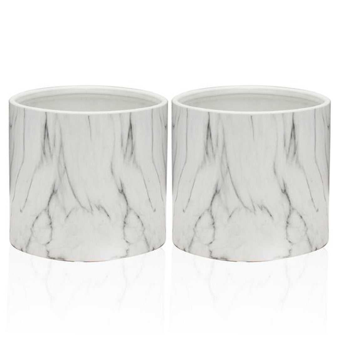 Galore Home Marble Pot portavaso ceramica bianco medium