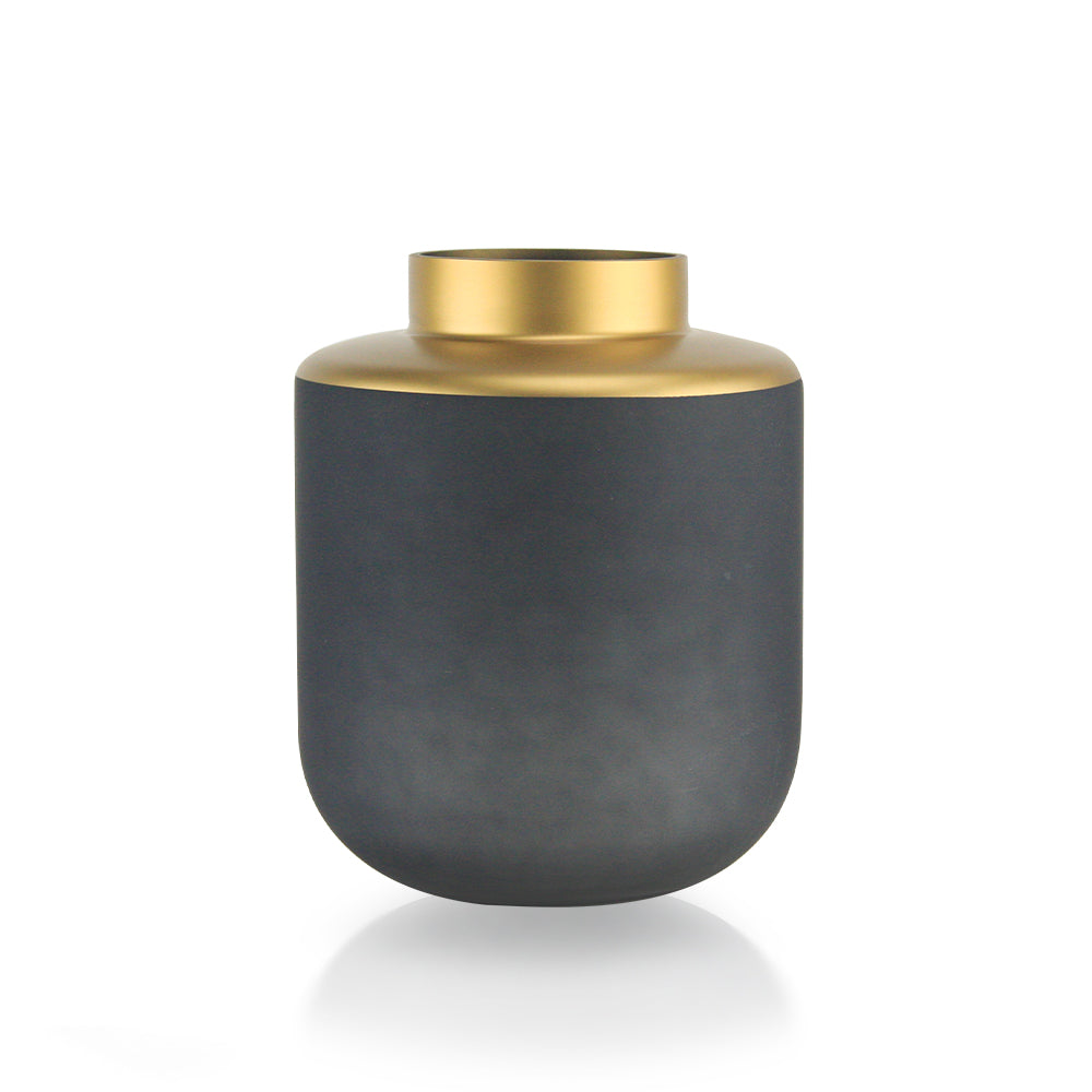 Galore Home Wellspring Vaso Vetro Nero Oro 30 cm