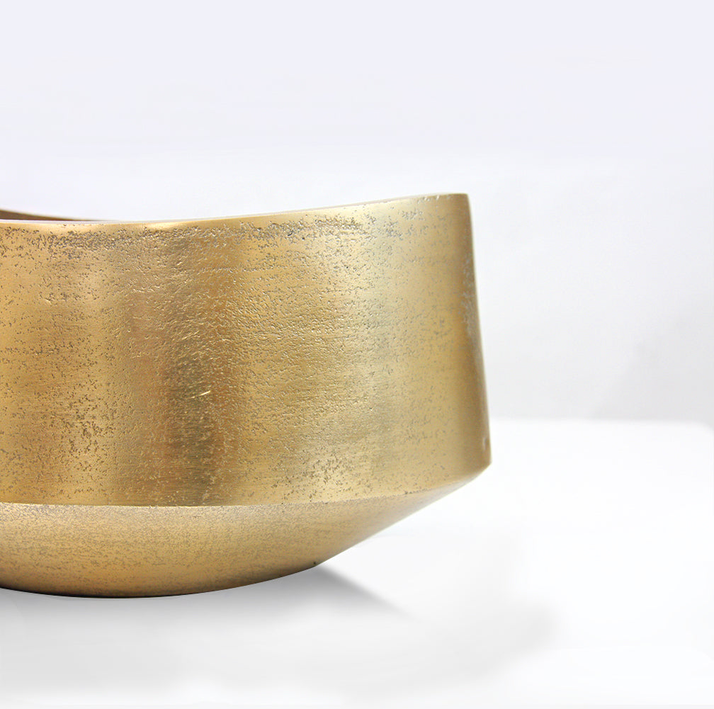 Galore Home Ellipse vaso centrotavola in alluminio oro