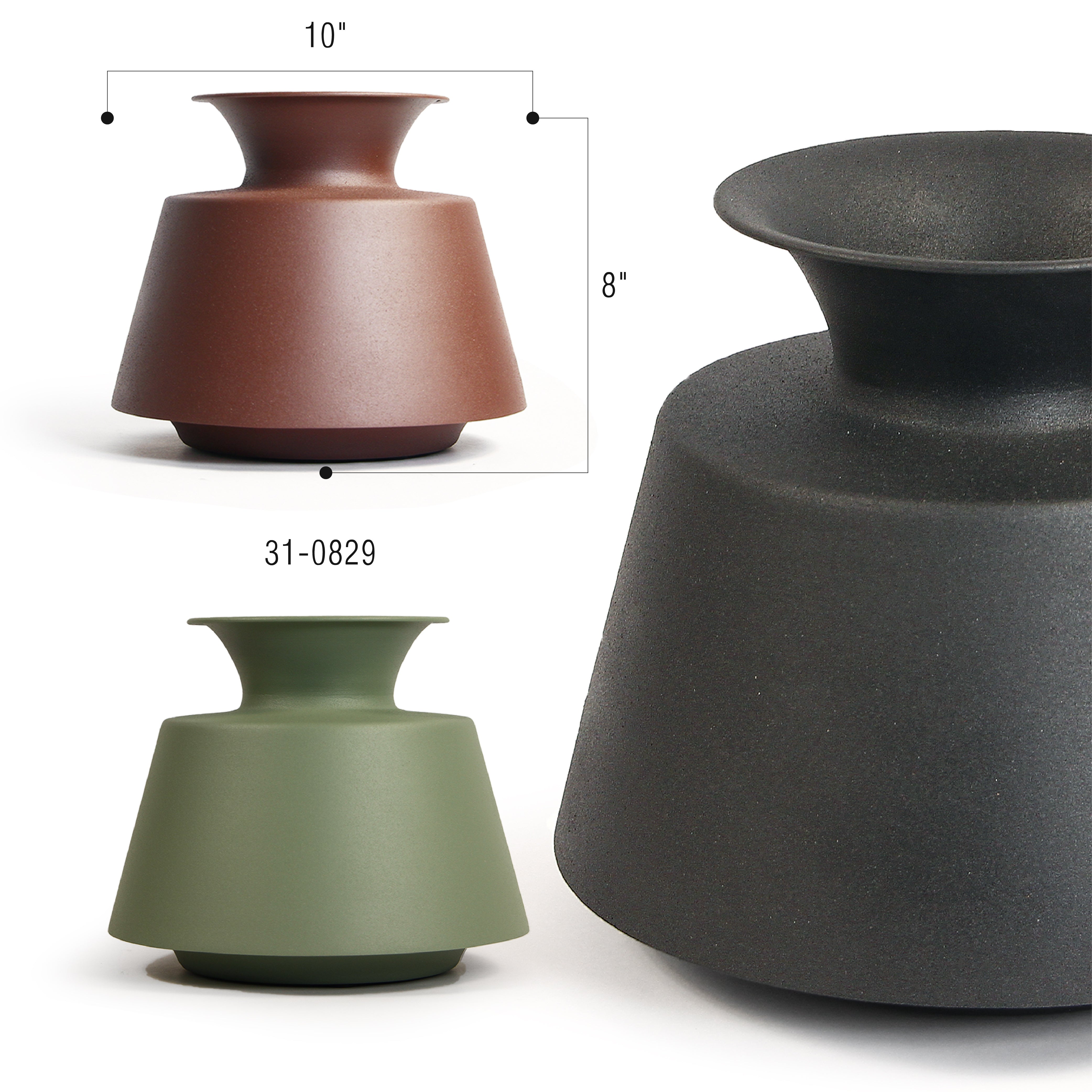 Galore Home Linea 31-0829 vaso metallo verde opaco