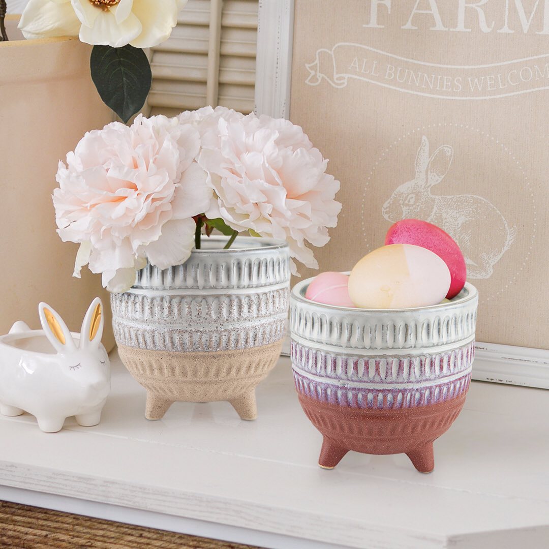 Galore Home Bohemian portavasi ceramica sabbia set 3 pezzi