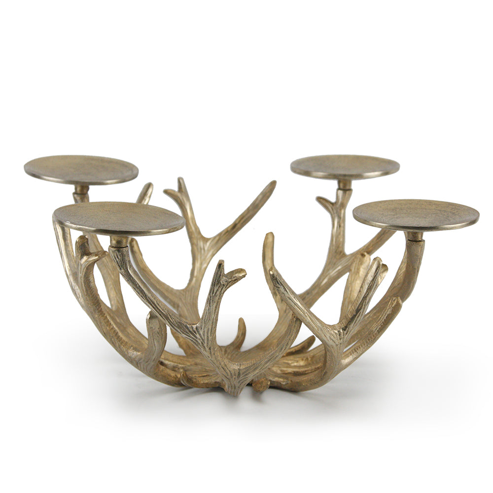 Galore Home Antler candelabro alluminio oro rami intrecciati