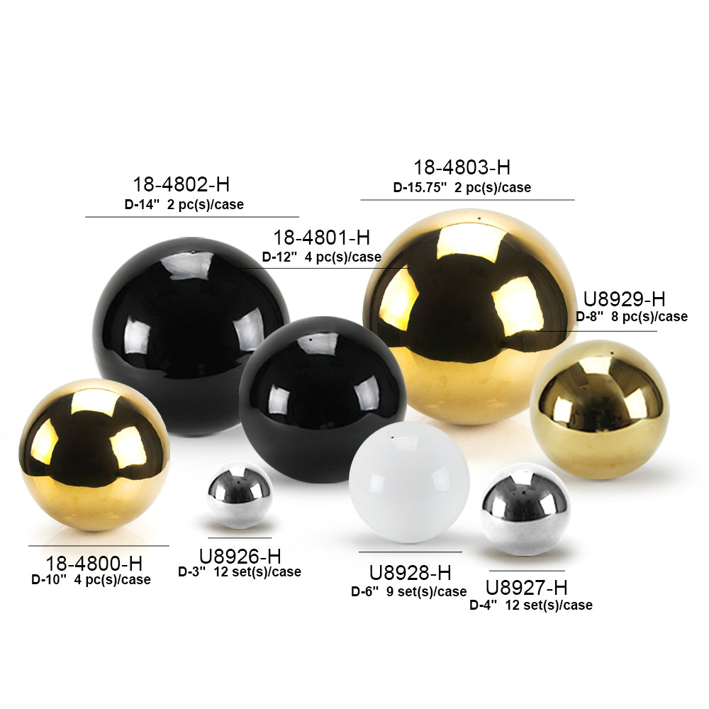 Galore Home Ball sfera argento set 2 acciaio 15 cm