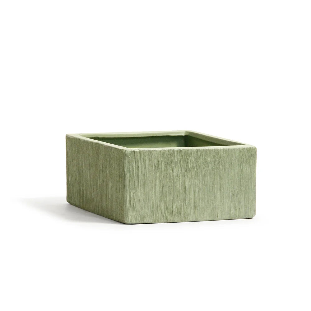 Galore Home Etched Green Portavaso Cubo Verde CPR49 14 cm