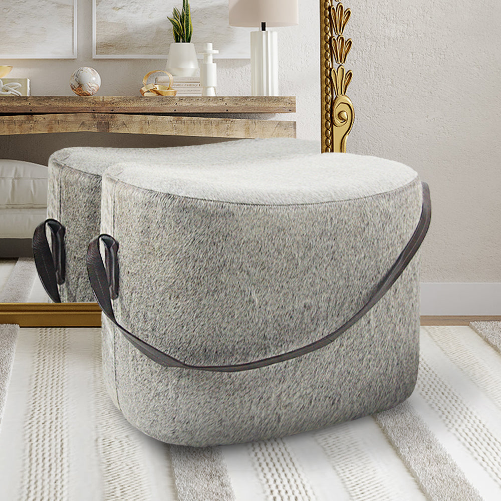 Galore Home Heather pouf pelle grigia pelo 38cm