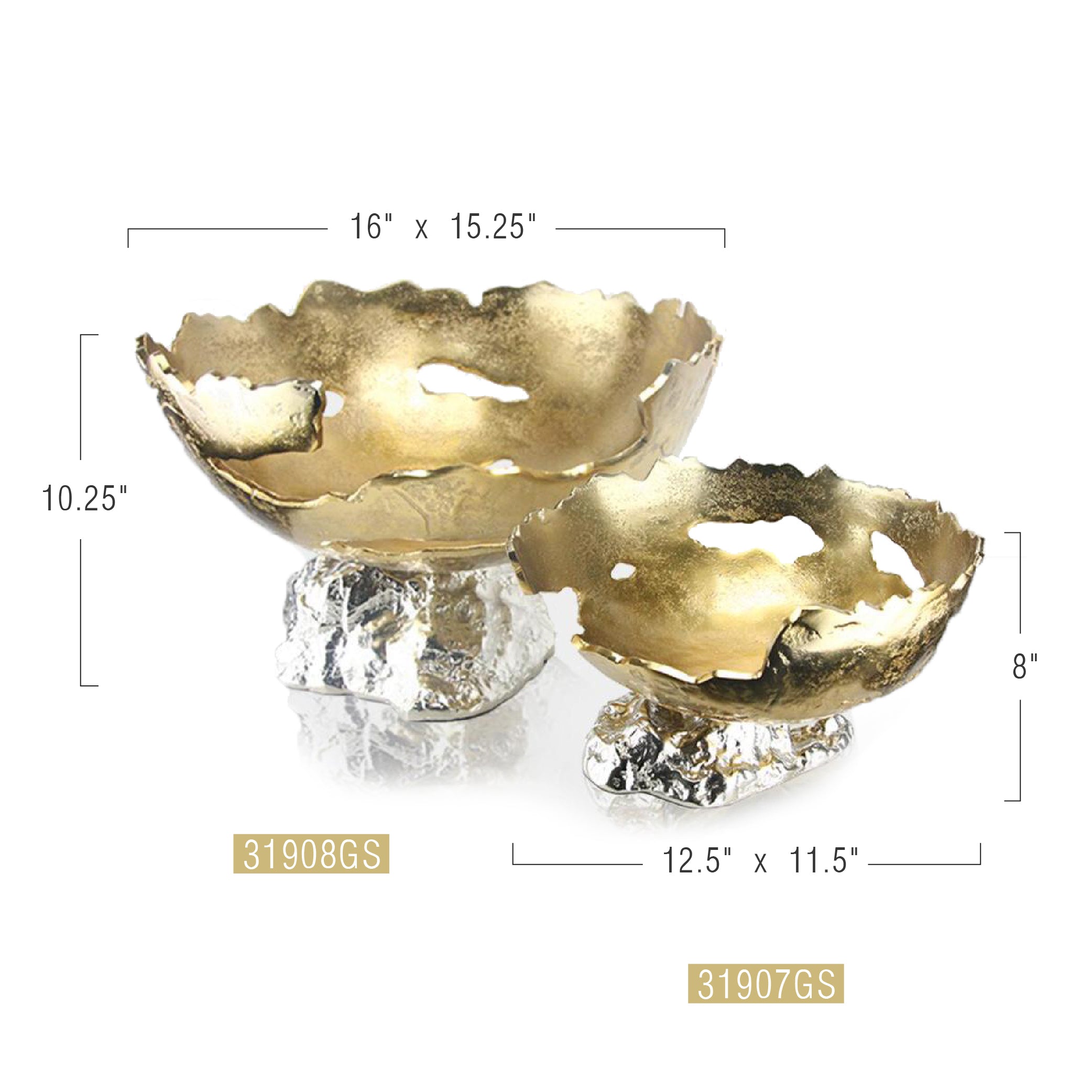 Galore Home Lunar Bowl scultura coppa Grande alluminio