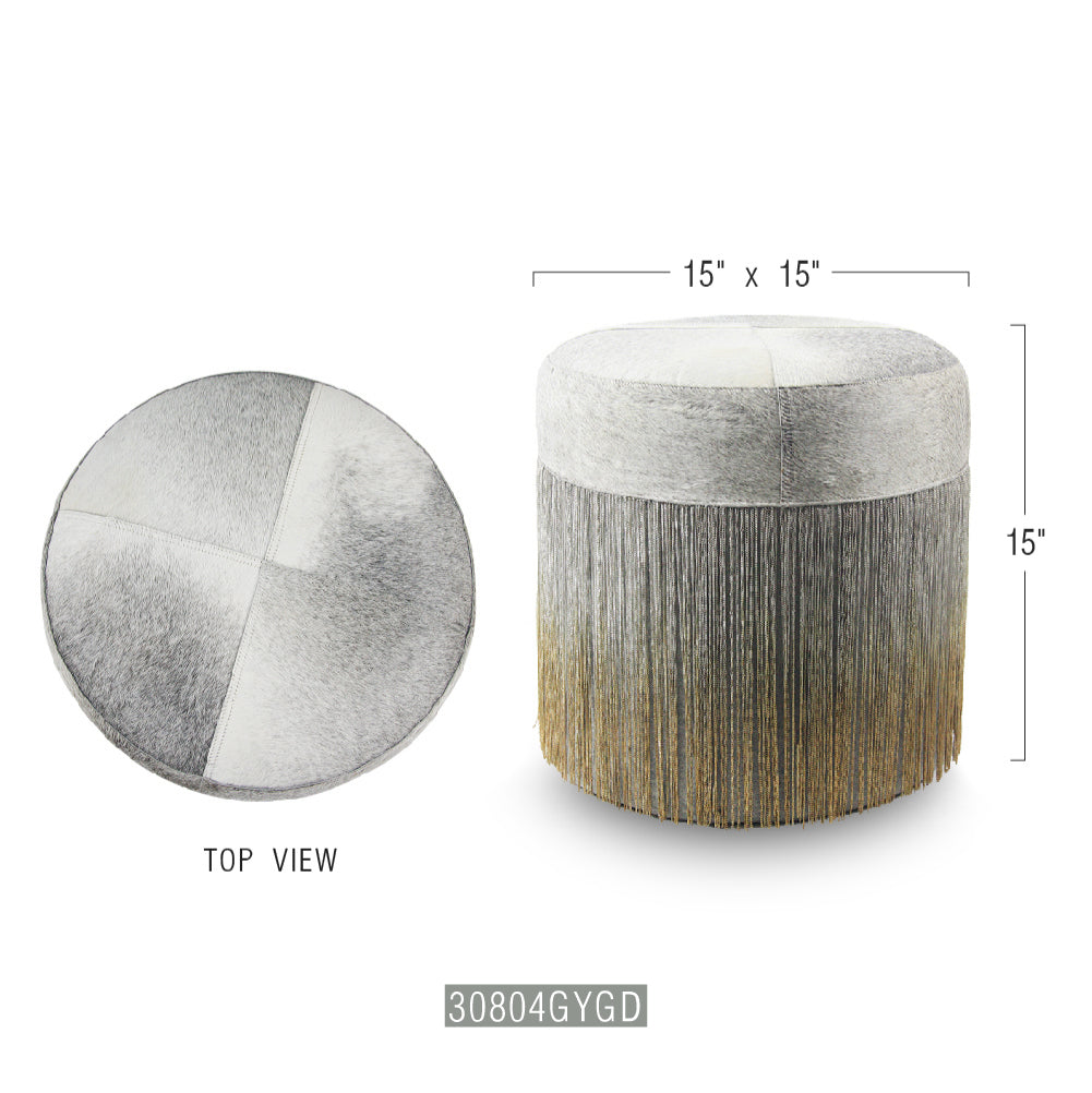 Galore Home Gatsby pouf pelle con catene