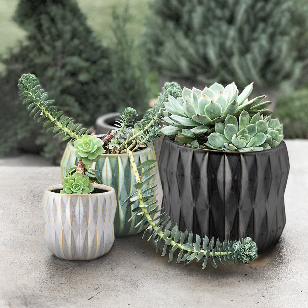 Galore Home Ceramic Pot vaso ceramica bianco piccolo 10 cm