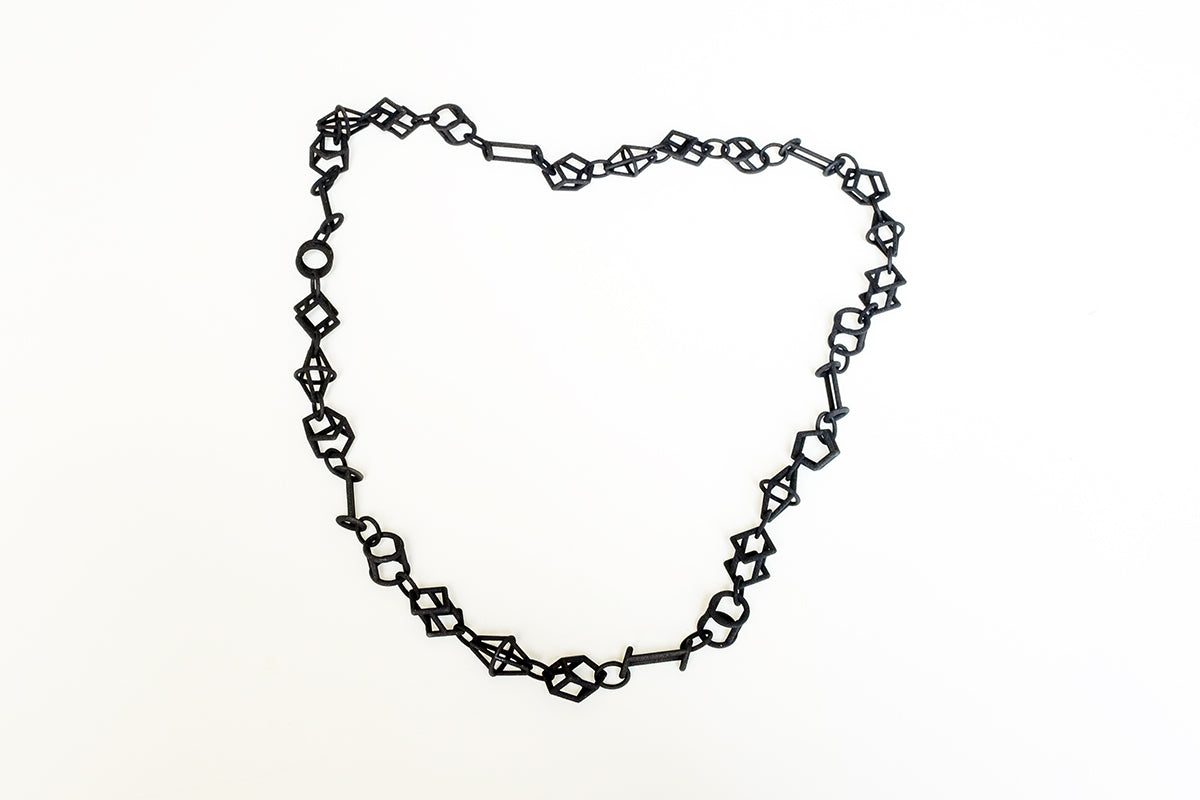 Cyrcus Design Forme collana nylon nero geometrica