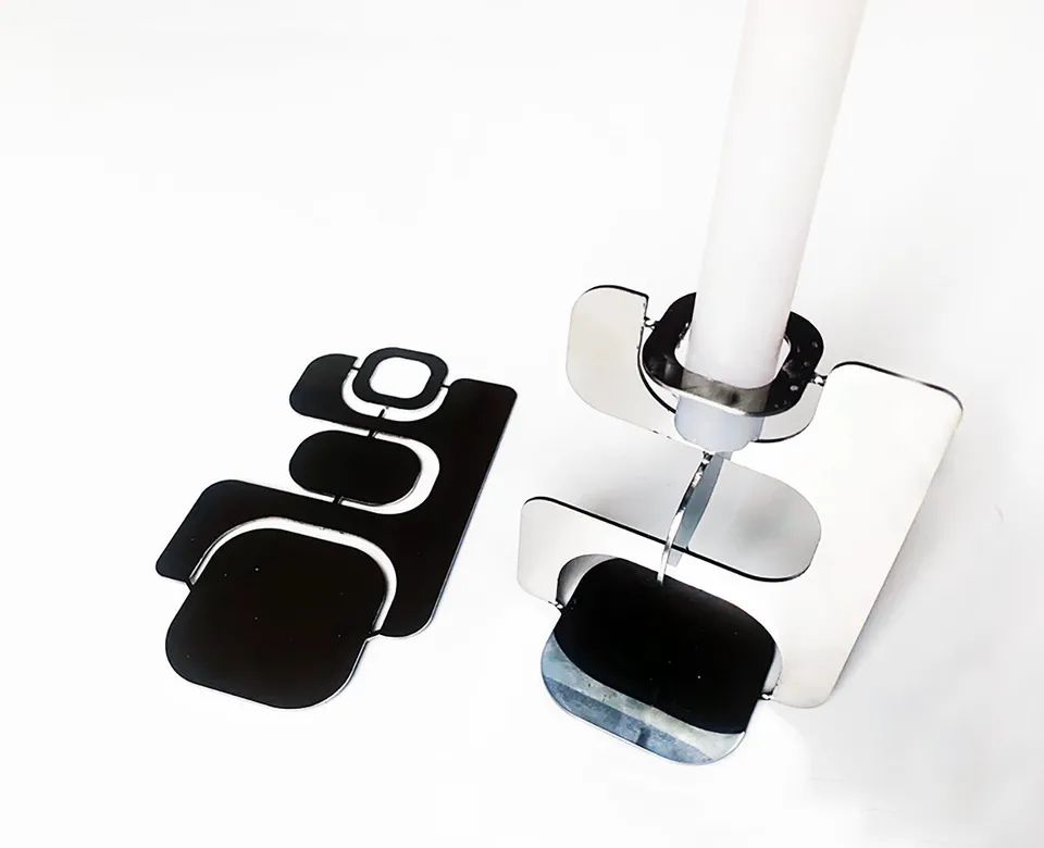 Cyrcus Design Echoes portacandela acciaio mirror da piegare