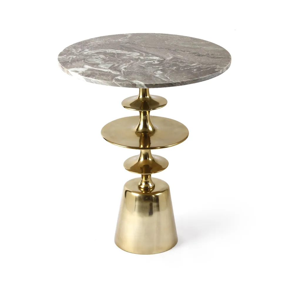 Galore Home Marble Luxe Side Table tavolino oro marmo