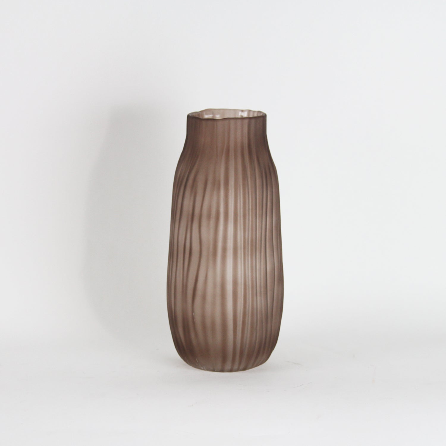 Galore Home Grain Striped vaso vetro Tall marrone opaco