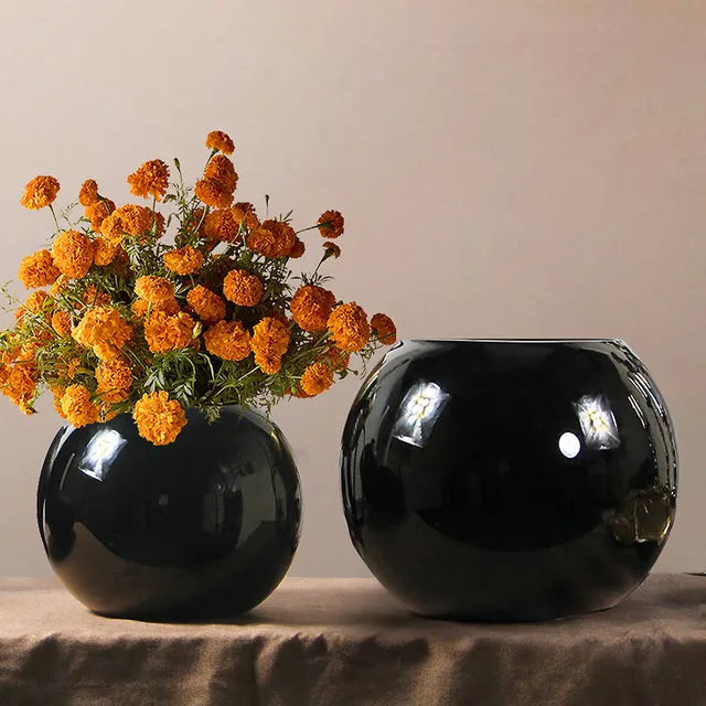 Galore Home Bubble U9805 vaso vetro nero piccolo 25 cm