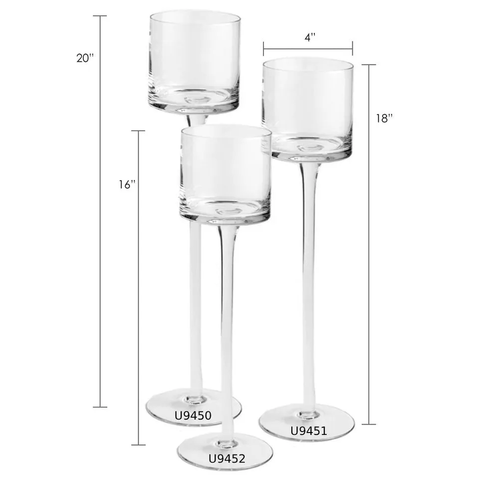 Galore Home U9450 portacandele vetro trasparente 12 pezzi