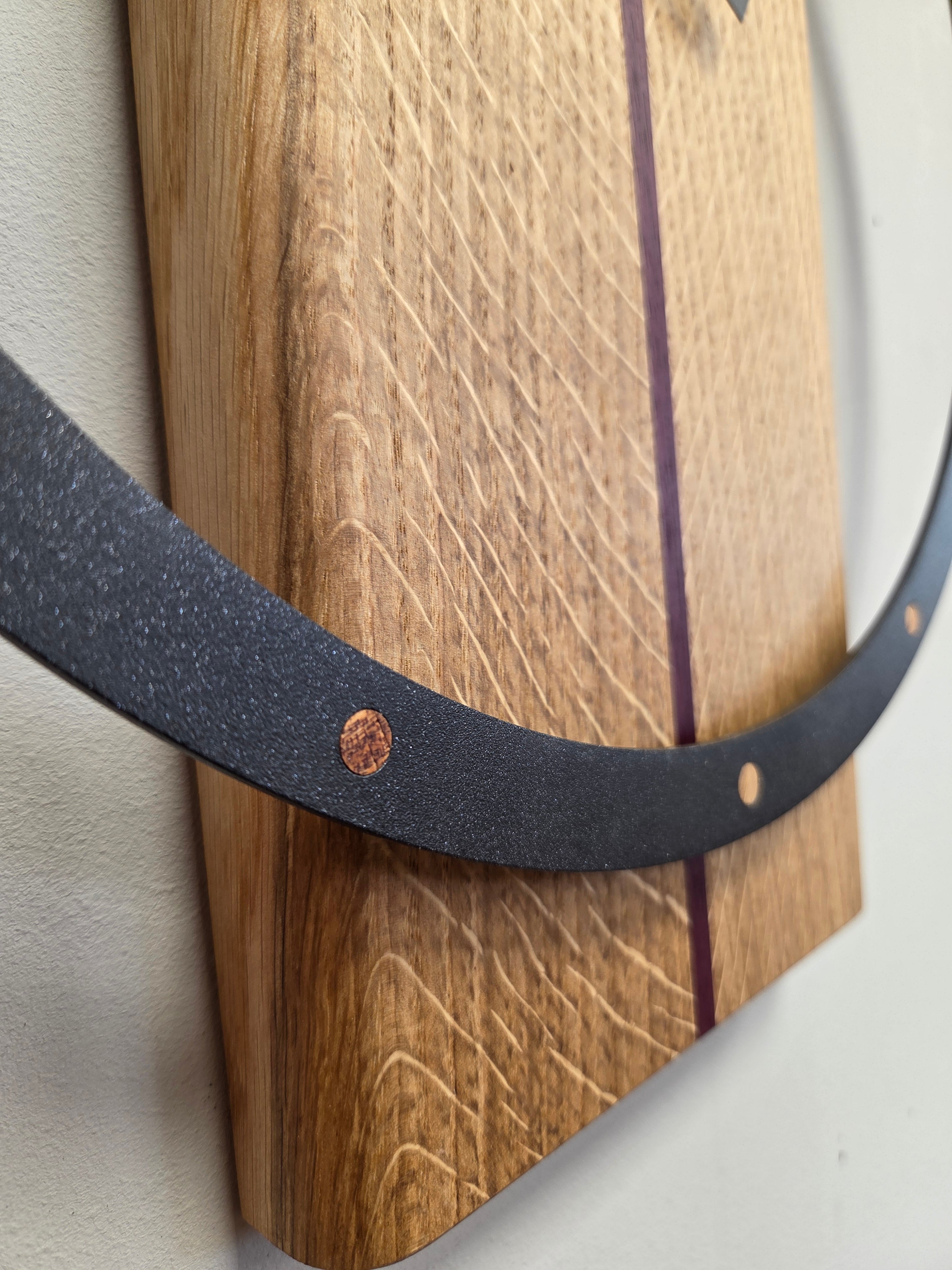 Il nido del picchio orologio muro rovere acciaio 60cm