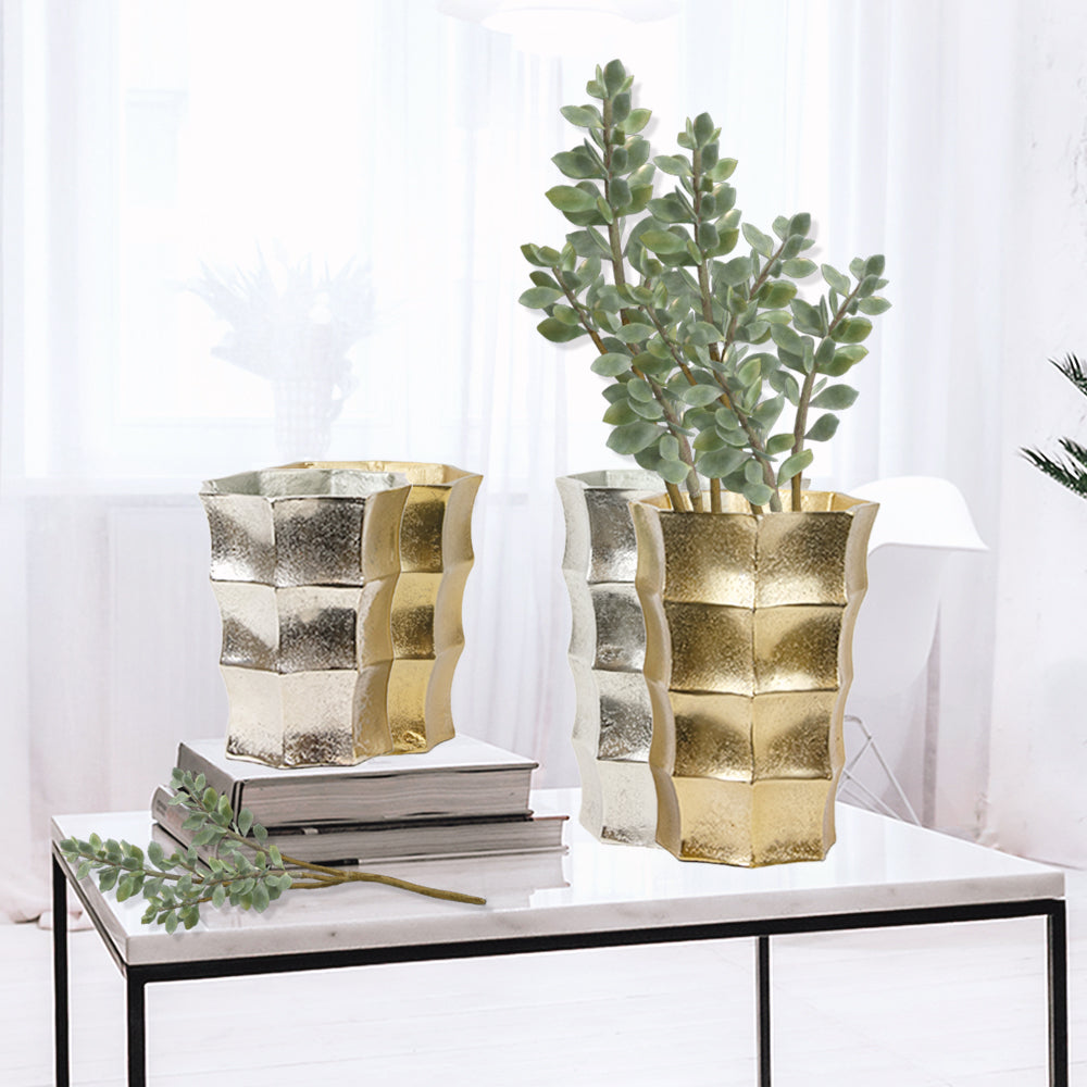 Galore Home Tower vaso metallo 19 cm argento piccolo