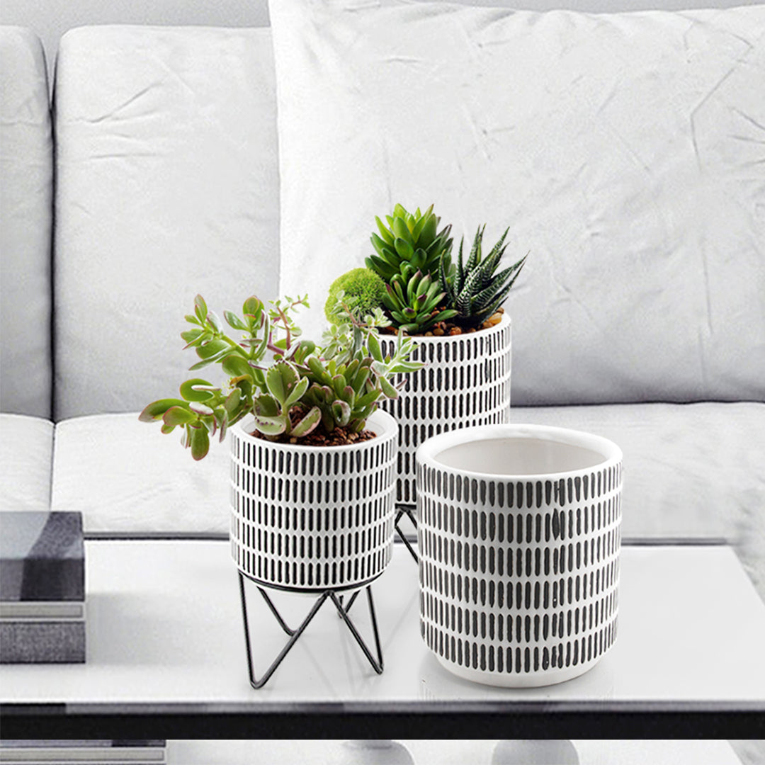 Galore Home vaso ceramica con supporto metallo small 20 cm