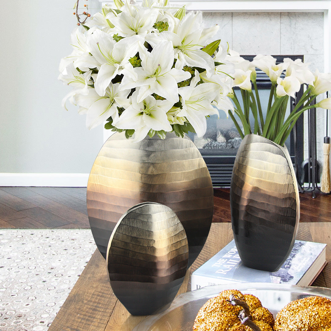 Galore Home Metal Flower vaso alluminio Small sfumato