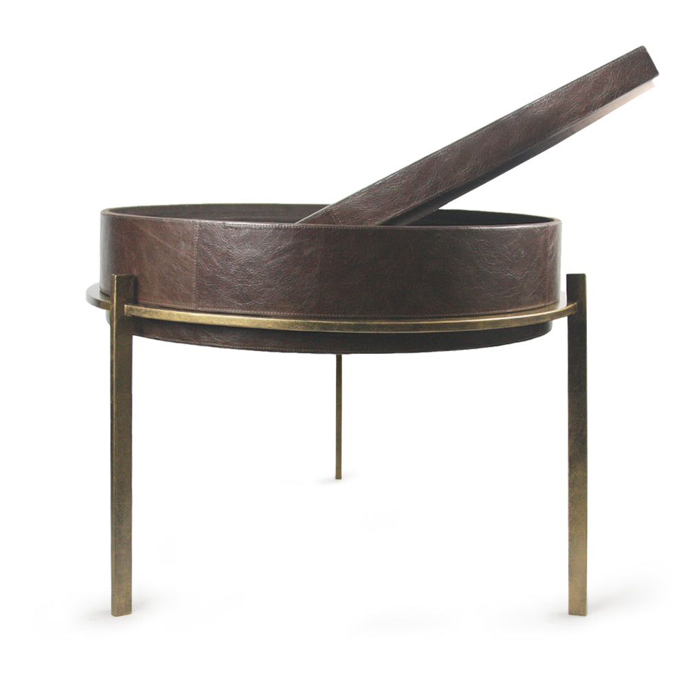 Galore Home Leather tavolino pelle con contenitore