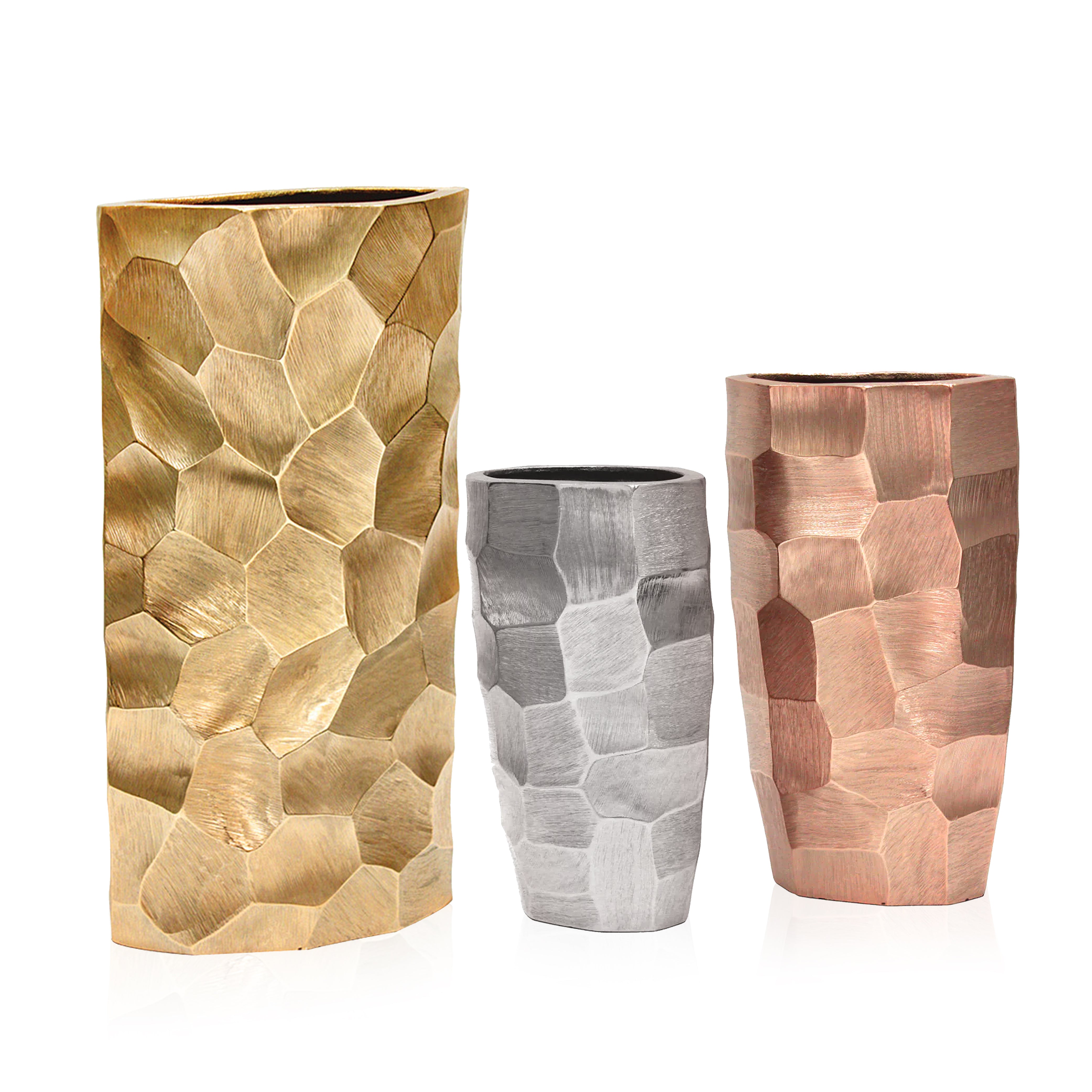 Galore Home Tapered 3-2045 vaso in metallo medio rame martellato