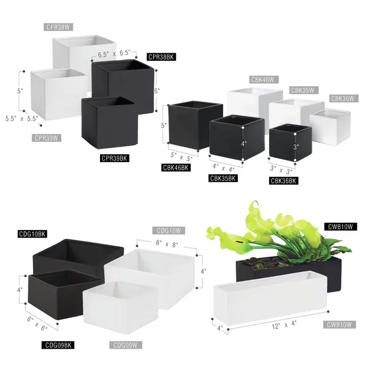 Galore Home Contemporary Vaso Cilindrico Nero CPR44 12pz